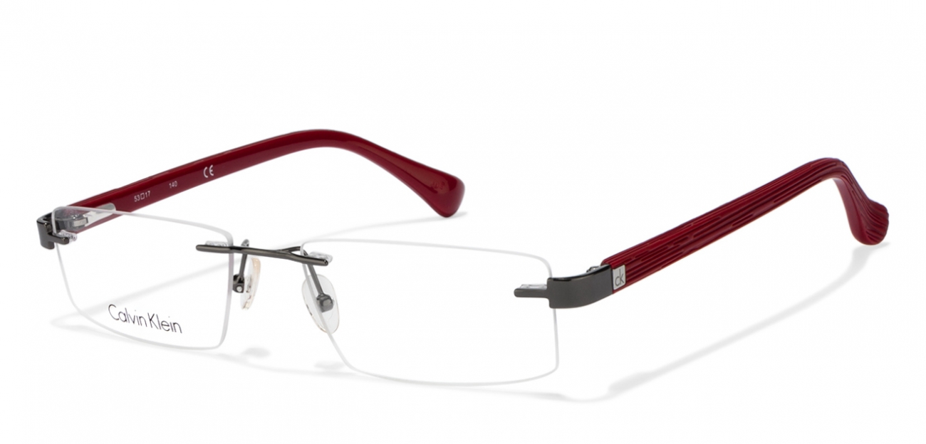 Calvin Klein CK5309A Size:53 Gunmetal Red 060 Eyeglasses ...