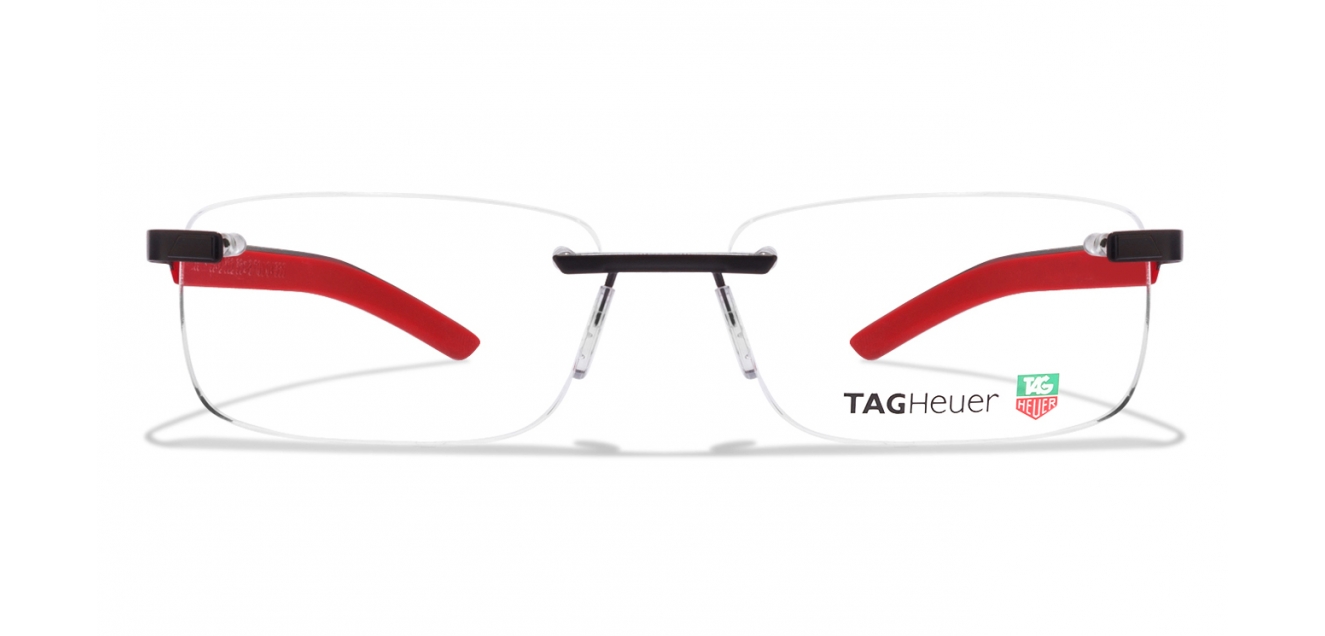 Shop Online For Tag Heuer 3842 Large Size 56 Black Red Unisex Eyeglasses
