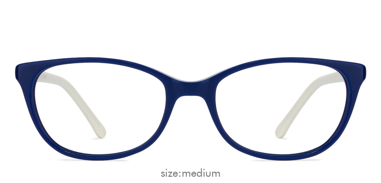 Buy Blue White Full Rim Cat Eye Medium Size 52 Vincent Chase