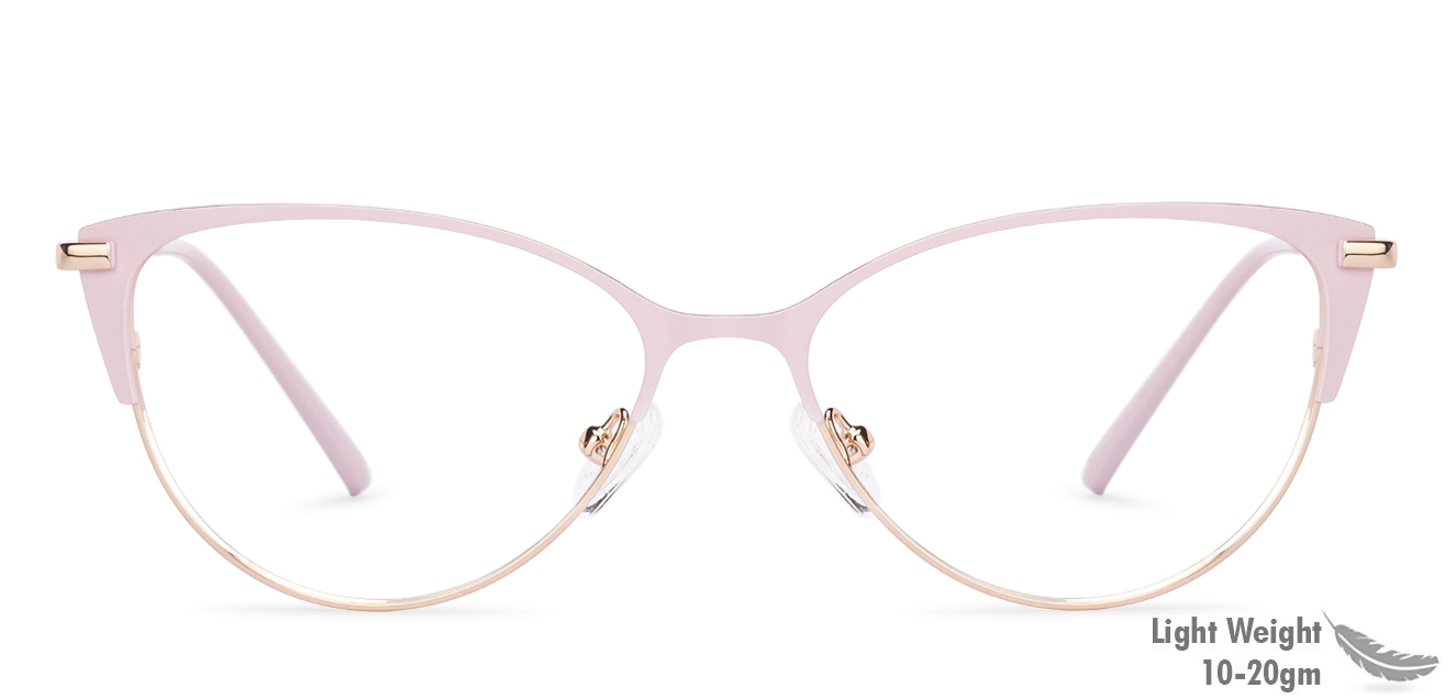 Pink Gold Full Rim Cat Eye Vincent Chase Sleek Steel Vc E12400 C1 Eyeglasses At Lenskart Com Latest collection of cat eye glasses, spectacles frames online for men and women at coolwinks. vincent chase vc vc e12400