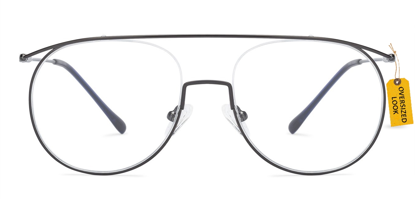 Buy Matte Black Blue Full Rim Aviator Vincent Chase Sleek Steel Vce12484 C2 Eyeglasses Full frame/full rim eyeglasses fully enclose lenses. vincent chase vc vce12484