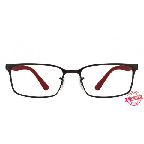 Black Red 02503 Unisex Eyeglasses
