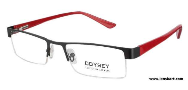 Buy Odysey Od1010 Black Red Eyeglasses
