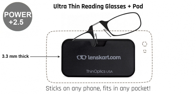 ThinOptics Go-Reader Glasses With Case