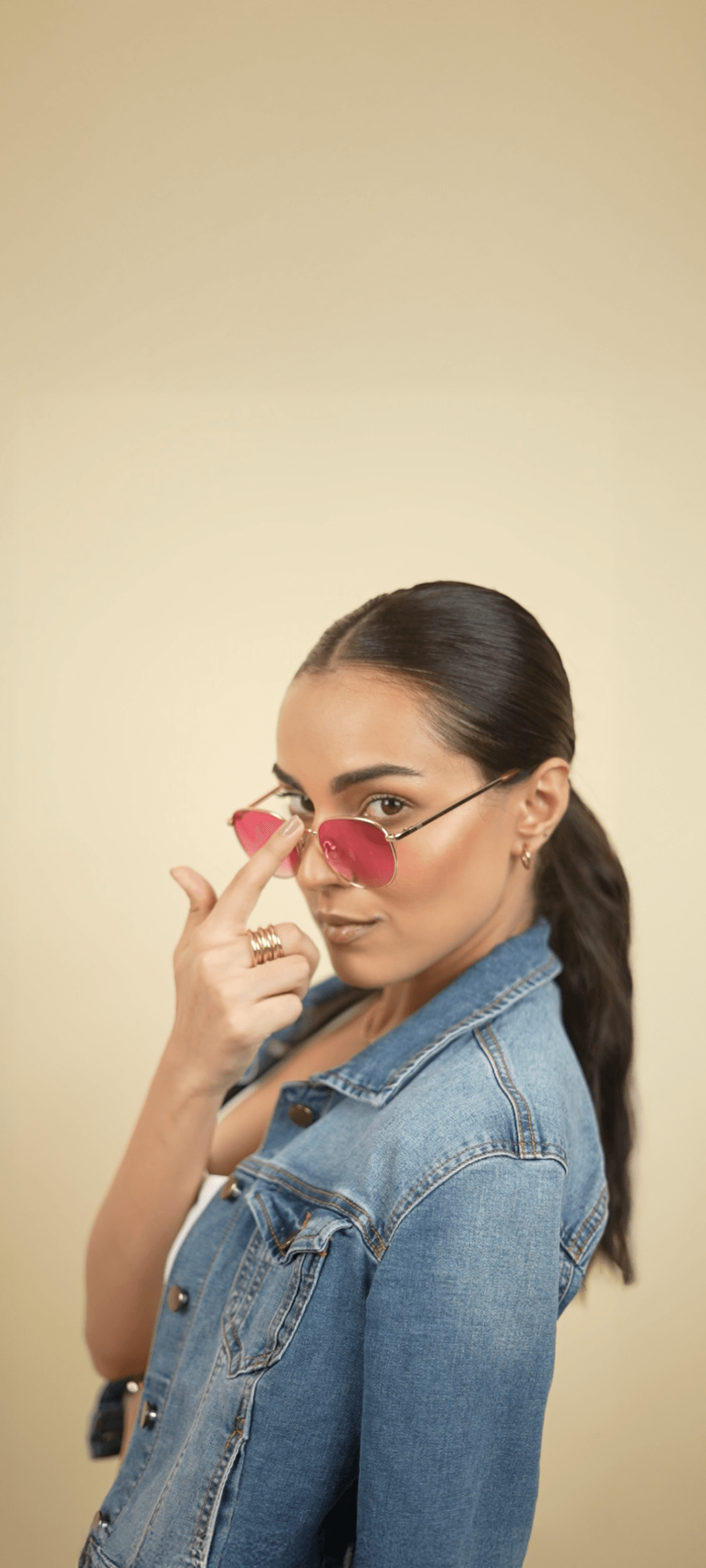 Buy Gold Brown Pink Gradient Full Rim Round Vincent Chase