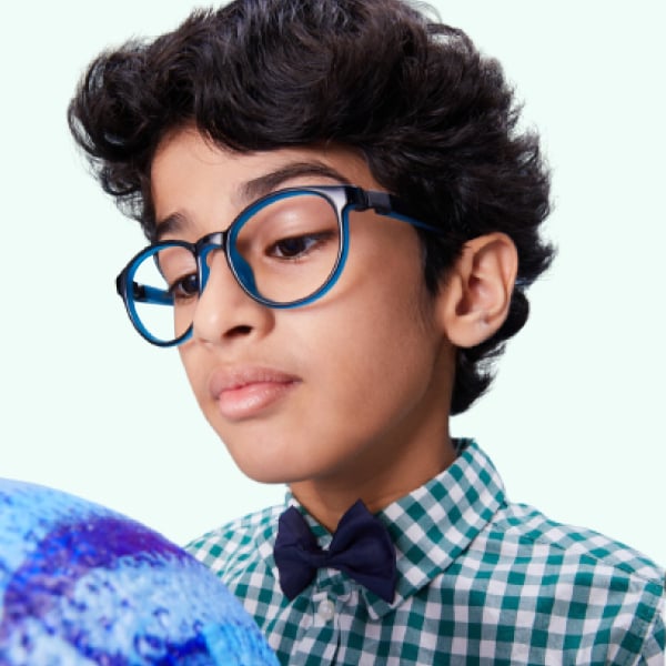 Shop online for Kids Glasses:Blue Transparent Full Rim Square 8-12 yrs ...
