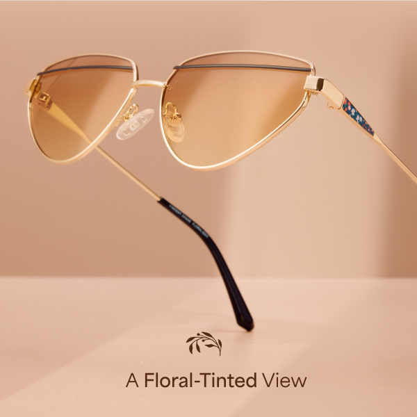 Buy Grey Gold Full Rim Cat Eye Vincent Chase FLORAL EDIT VC S16763