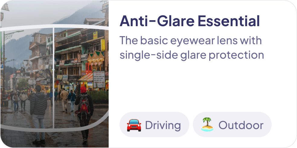 single vision lenses antiglare essential lens