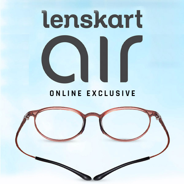 Lenskart Air: Matte Blue Red Full Rim Rectangle Medium (Size-52 ...