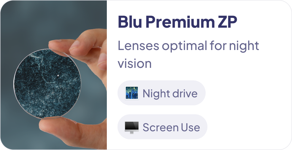lenses for driving Zero Power blu premium Lenses
