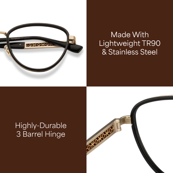 Buy Blue Gold Full Rim Cat Eye Lenskart STUDIO Gulmarg LK E16372C1