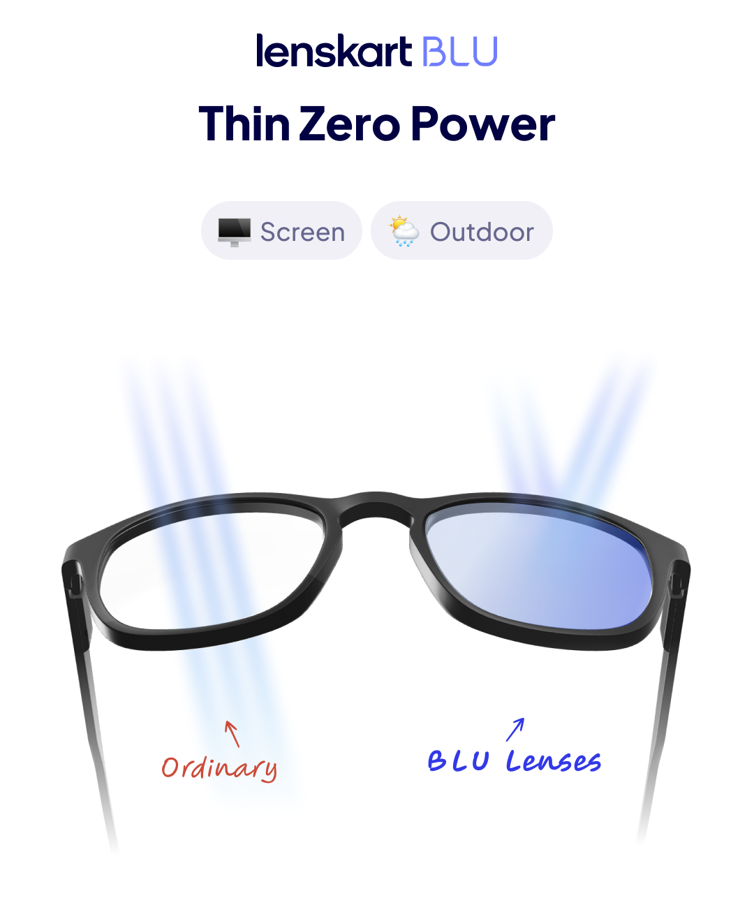 Blue Thin Zero Power Lens