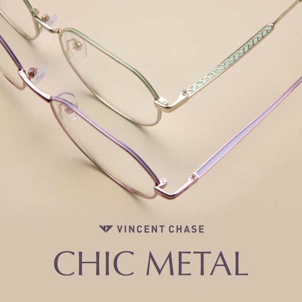 Buy Silver Blue Full Rim Geometric Vincent Chase SLEEK STEEL VC