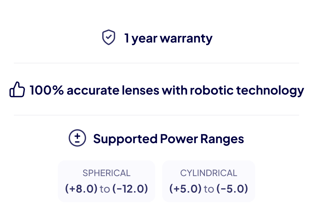 lenses blu essential warranty